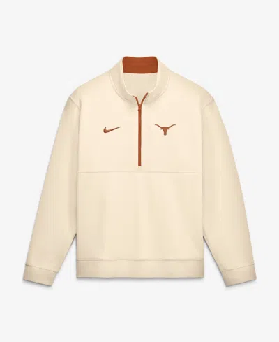 Nike Men's Cream Texas Longhorns Primetime Club Fleece Half-zip Pullover Sweatshirt In Neutral