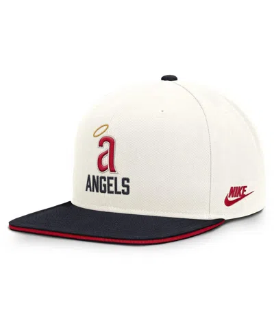 Nike Men's Cream/navy California Angels Cooperstown Pro Dri-fit Snapback Hat In Neutral