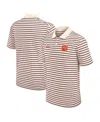 Nike Cream Clemson Tigers Solid Foundation Striped Performance Polo In White