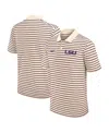 Nike Cream Lsu Tigers Solid Foundation Striped Performance Polo In Multi