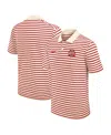 Nike Cream Ohio State Buckeyes Solid Foundation Striped Performance Polo In Red
