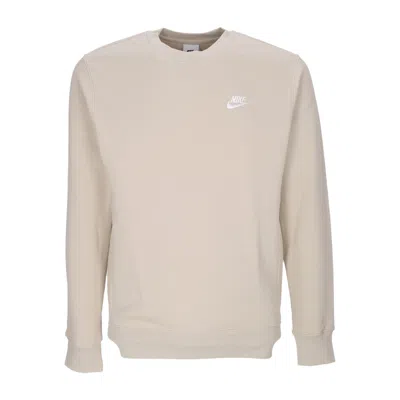Nike Men's Crew Neck Sweatshirt Club Crew Bb Rattan/white In Neutral