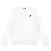 Nike Tech Fleece-lined Crew-neck Sweatshirt In White