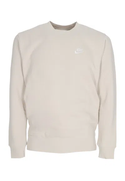 Nike Men's Crewneck Sweatshirt Club Crew Bb Lt Orewood Brn/white In Neutral