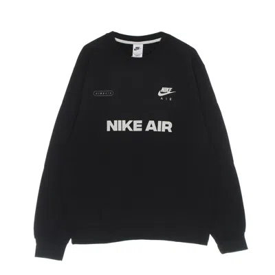 Nike Men's Crewneck Sweatshirt Sportswear Air Brushed-back Crew Black/light Bone