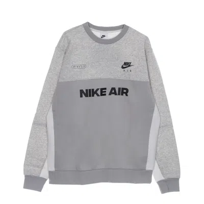 Nike Men's Crewneck Sweatshirt Sportswear Air Brushed-back Crew Lt Iron Ore/htr/phantom/black In Animal Print