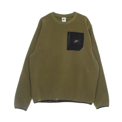 Nike Men's Crewneck Sweatshirt Sportswear Spu Therma-fit Polar Fleece Crew Hazel Rush/black/black In Green