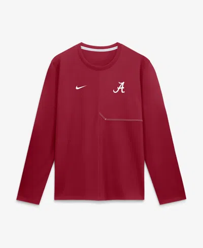 Nike Men's Crimson Alabama Crimson Tide 2026 Sideline Coaches Uv Dri-fit Long Sleeve Shirt In Red