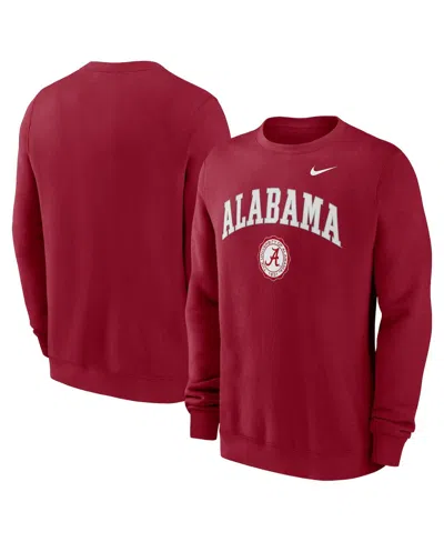 Nike Men's Crimson Alabama Crimson Tide Arched Seal Pullover Sweatshirt In Red