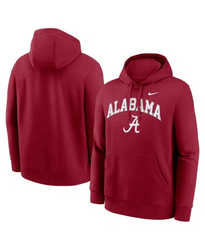 NIKE MEN'S CRIMSON ALABAMA CRIMSON TIDE CLUB FLEECE ARCH PULLOVER HOODIE