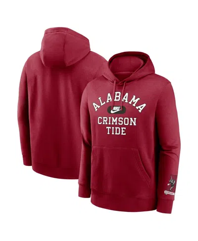 Nike Men's Crimson Alabama Crimson Tide Legacy Foundational Two-hit Club Performance Pullover Hoodie