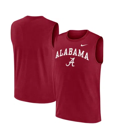 Nike Men's Crimson Alabama Crimson Tide Primetime Legend Arch Dri-fit Muscle Tank Top In Burgundy