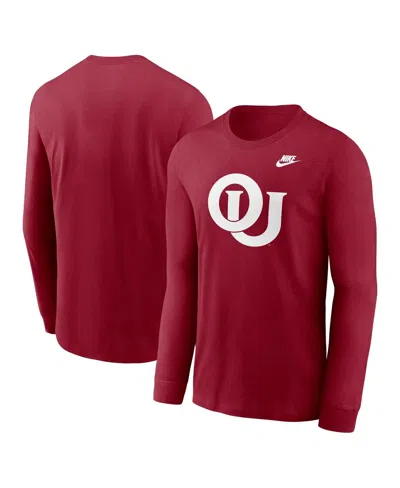 Nike Men's Crimson Oklahoma Sooners Legacy Primary Logo Long Sleeve T-shirt