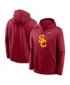 Nike Usc Trojans Primetime Evergreen Club Primary Logo  Men's College Pullover Hoodie In Cardinal