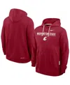 Nike Crimson Washington State Cougars 2025 Sideline Performance Pullover Hoodie In Red