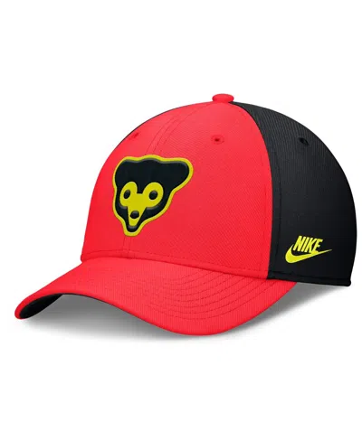 Nike Men's Crimson/black Chicago Cubs Neon 90s Rise Swoosh Flex Hat