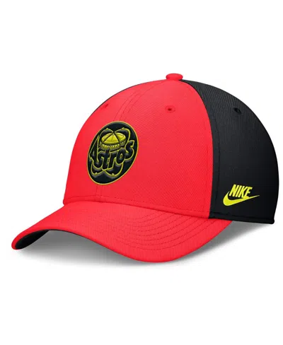 Nike Men's Crimson/black Houston Astros Neon 90s Rise Swoosh Flex Hat