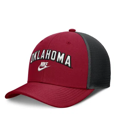 Nike Men's Crimson/black Oklahoma Sooners Legacy Arch Rise Performance Trucker Adjustable Hat In Red