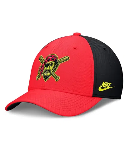 Nike Men's Crimson/black Pittsburgh Pirates Neon 90s Rise Swoosh Flex Hat