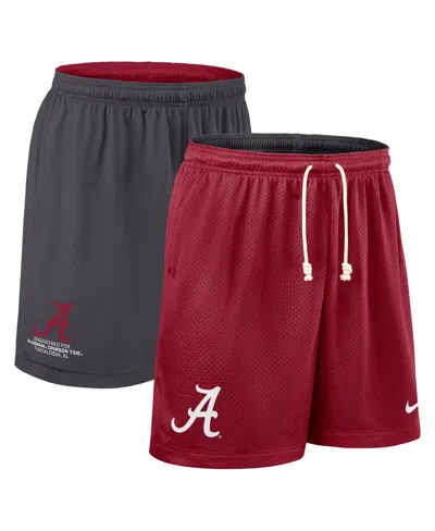 NIKE MEN'S CRIMSON/CHARCOAL ALABAMA CRIMSON TIDE 2025 SIDELINE REVERSIBLE PERFORMANCE SHORTS