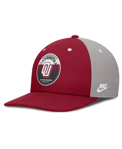 Nike Men's Crimson/gray Oklahoma Sooners Prep Pro Performance Snapback Hat In Red
