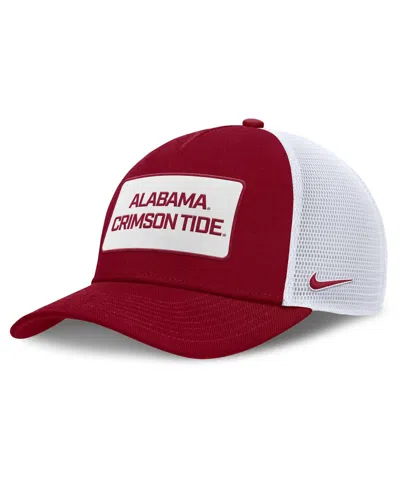 NIKE MEN'S CRIMSON/WHITE ALABAMA CRIMSON TIDE 2025 ON-FIELD RISE PATCH TRUCKER ADJUSTABLE HAT