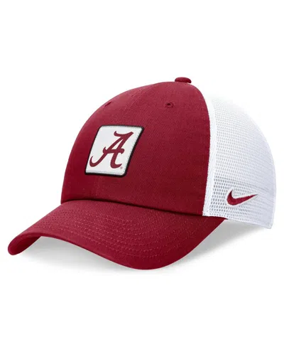 Nike Men's Crimson/white Alabama Crimson Tide Primetime Club Trucker Adjustable Hat In Crimson,white