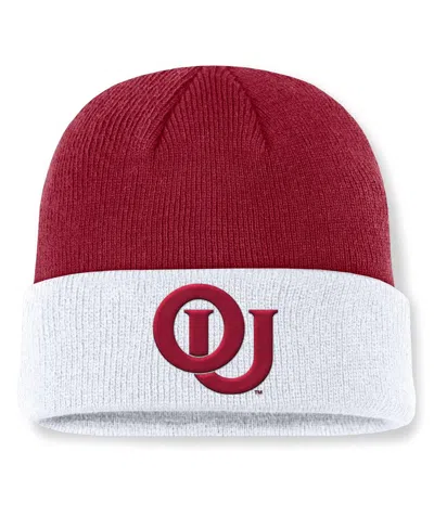 Nike Men's Crimson/white Oklahoma Sooners Legacy Terra Cuffed Knit Hat In Crimson,white