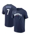 Nike Men's Dansby Swanson Navy Chicago Cubs City Connect Fuse Name Number T-shirt In White