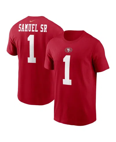 Nike Men's Deebo Samuel Sr Scarlet San Francisco 49ers Player Name Number T-shirt
