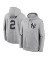 Nike Men's Derek Jeter Heather Gray New York Yankees Player Name Number Club Fleece Pullover Hoodie In Gray