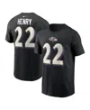 Nike Men's Derrick Henry Black Baltimore Ravens Player Name Number T-shirt In Black