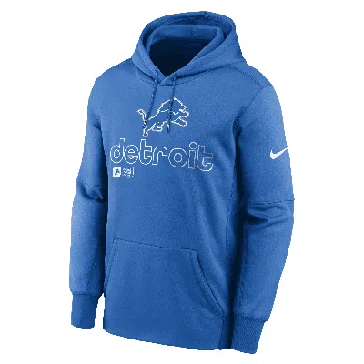 Nike Men's Detroit Lions Menâs  Therma Nfl Pullover Hoodie In Blue