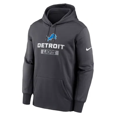 Nike Men's Detroit Lions Toss Sweep Menâs  Therma Nfl Pullover Hoodie In Black
