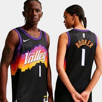 Nike Men's Devin Booker Phoenix Suns Nba City Edition Swingman Basketball Jersey In Black