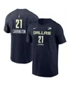 Nike Men's Dijonai Carrington Navy Dallas Wings Explorer Edition Name Number T-shirt In Blue