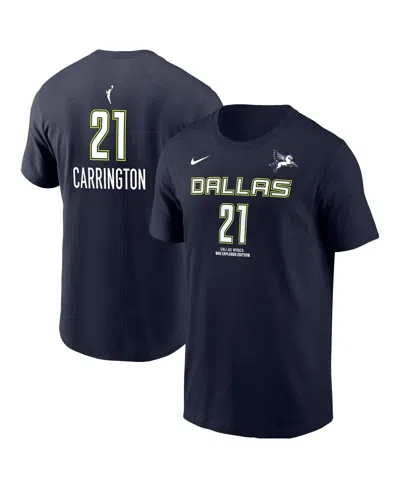 Nike Men's Dijonai Carrington Navy Dallas Wings Explorer Edition Name Number T-shirt In Blue