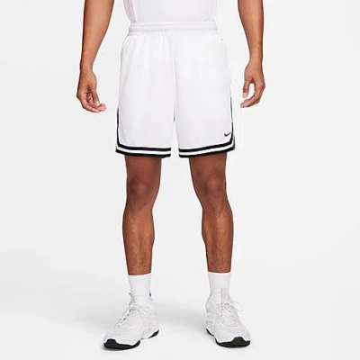 Nike Men's Dna Dri-fit 6" Basketball Shorts In White/black/black
