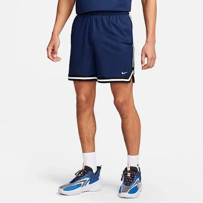 Nike Men's Dna Dri-fit 6" Basketball Shorts In Midnight Navy/black/white