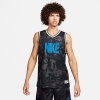 Nike Men's Dna Dri-fit Allover Print Basketball Jersey In Anthracite/star Blue