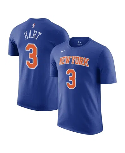 Nike Men's Josh Hart Blue New York Knicks Icon Edition Name Number T-shirt