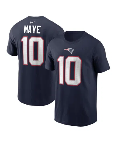 Nike Men's Drake Maye Navy New England Patriots 2024 Nfl Draft First Round Pick Name Number T-shirt