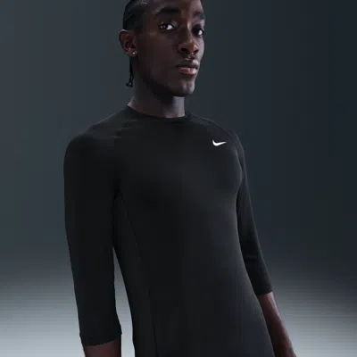 Nike Men's Dri-fit 3/4-sleeve Baseball Top In Black
