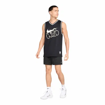 Nike Men's Dri-fit 5 Mesh Basketball Shorts In Black