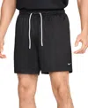 Nike Men's Dri-fit 5" Mesh Basketball Shorts In Black,white
