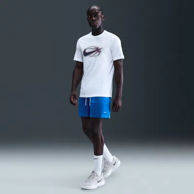 Nike Men's Dri-fit 5" Mesh Basketball Shorts In Blue