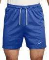 Nike Men's Dri-fit 5" Mesh Basketball Shorts In Game Royal,white