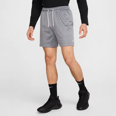 Nike Men's Dri-fit 5" Mesh Basketball Shorts In Grey