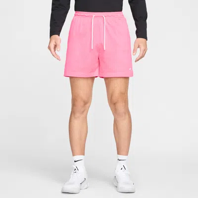 Nike Men's Dri-fit 5" Mesh Basketball Shorts In Pink