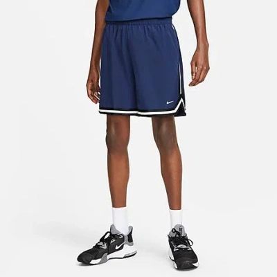 Nike Men's Dna Dri-fit 6" Uv Woven Basketball Shorts In Midnight Navy/black/white